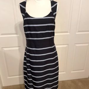 Ann Taylor Navy dress with white and blue strips